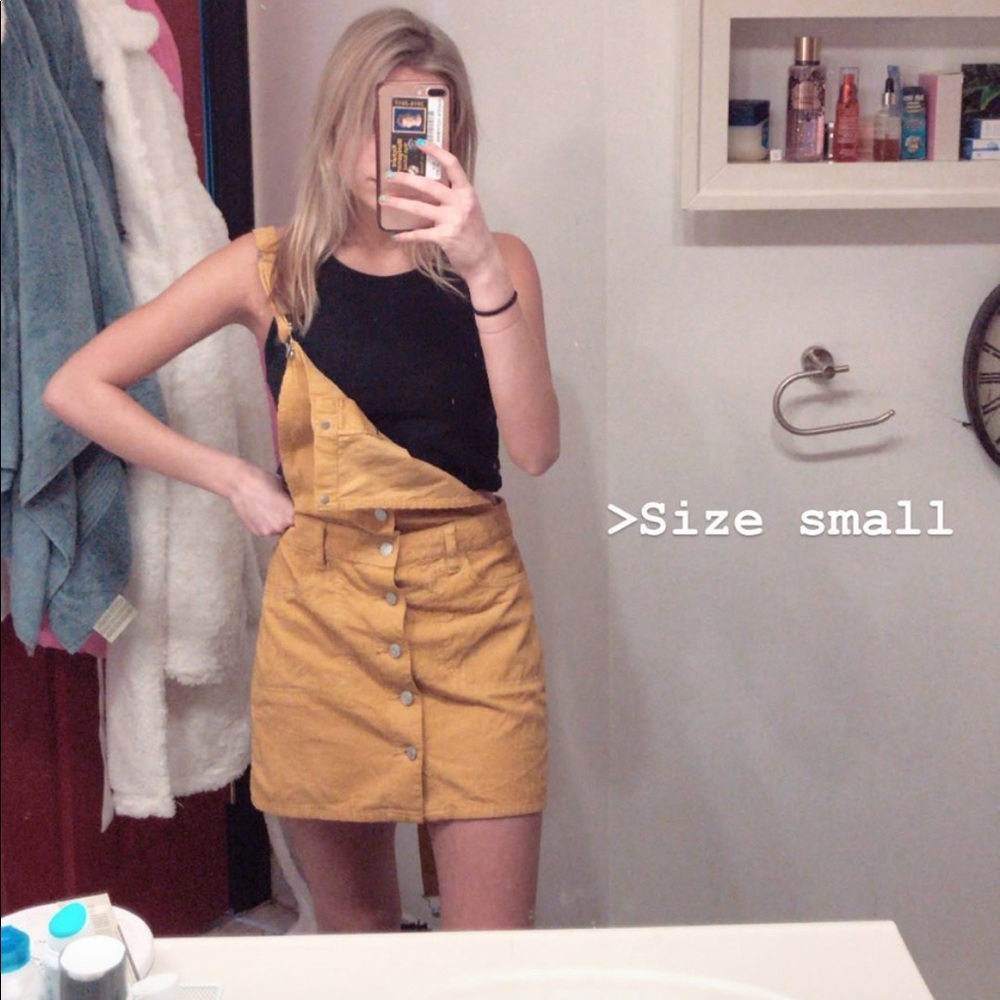 Yellow overall dress